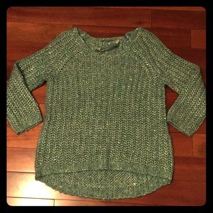 Anthropologie Knitted & Knotted Sequin Sweater